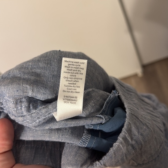 Athleta Cabo Linen Wide Leg Pants Blue - Picture 11 of 12